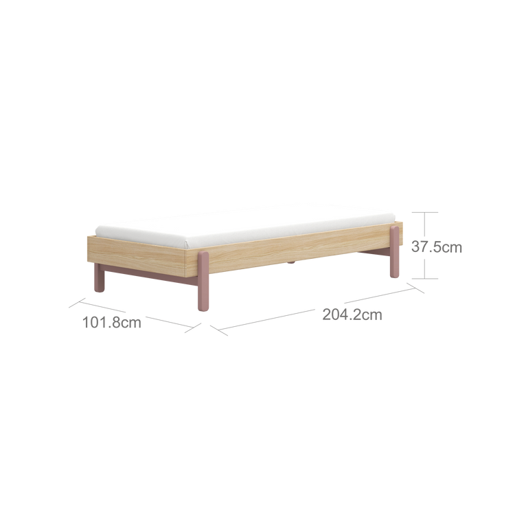 Flexa. Κρεβάτι χαμηλό Popsicle - Δρυς /αποχρώσεις ροζ