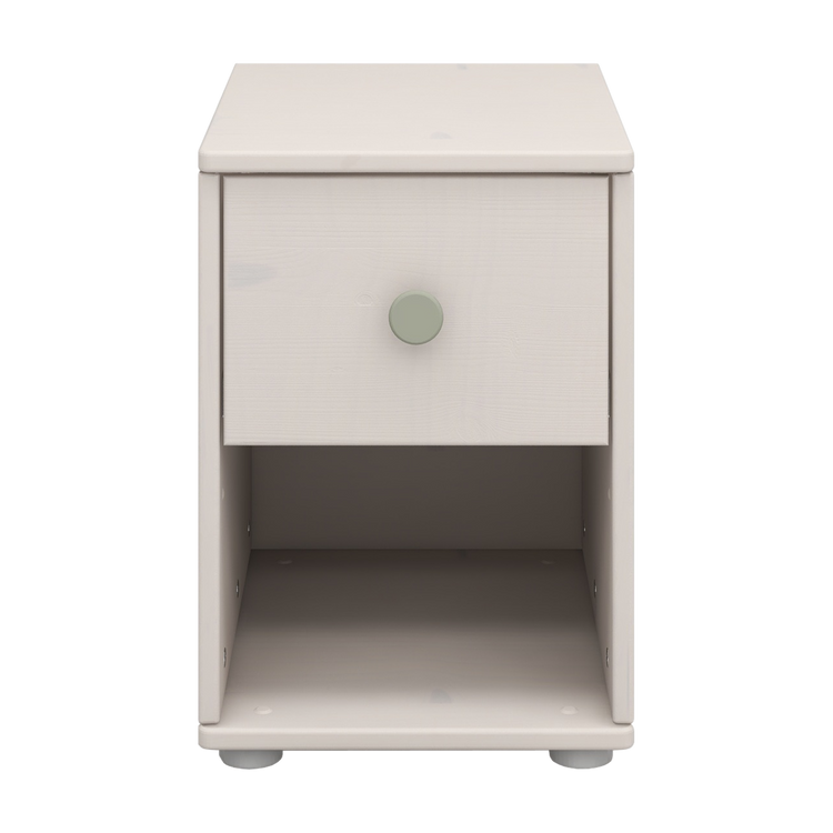 Flexa. Classic chest with 1 drawer with natural green knobs - Grey washed