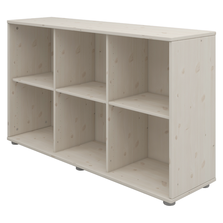 Flexa. Classic bookcase with six compartments - White washed