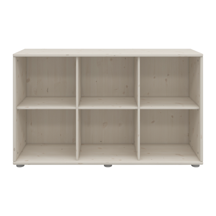 Flexa. Classic bookcase with six compartments - White washed