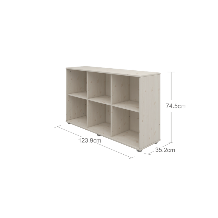 Flexa. Classic bookcase with six compartments - White washed