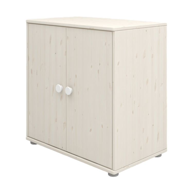 Flexa. Classic cupboard with white knobs  - White washed