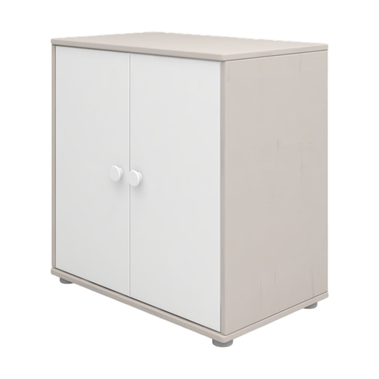 Flexa. Classic cupboard with white knobs  - Grey washed