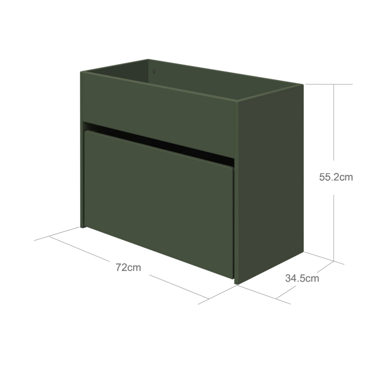 Flexa. Mini organizer με κουτί παιχνιδιών Roomie - Σκούρο πράσινο