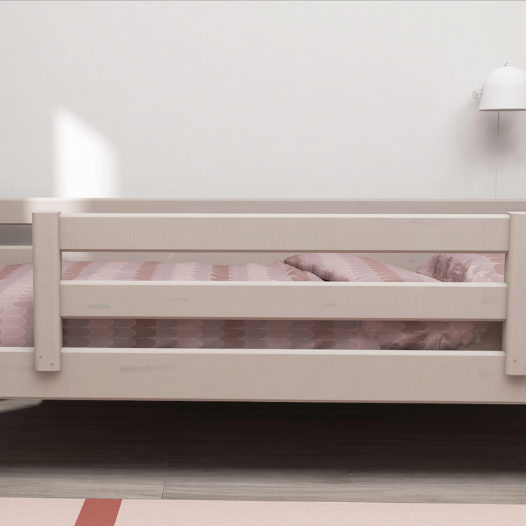 Flexa. Classic bed with centered safety rail 200cm - Grey washed