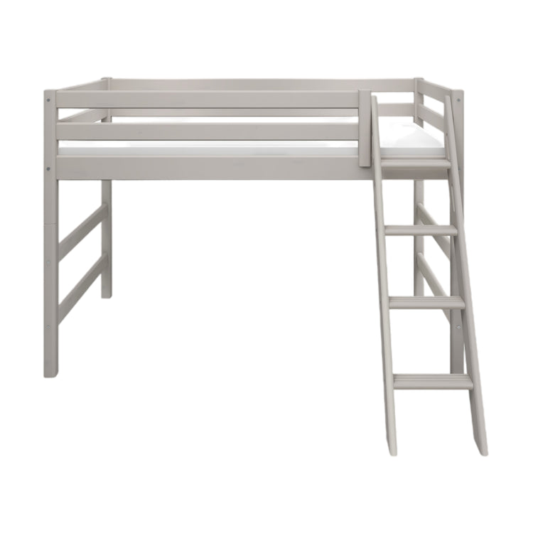 Flexa. Κρεβάτι ημίψηλο Classic με κεκλιμένη σκάλα - 210εκ - Γκρι ντεκαπέ