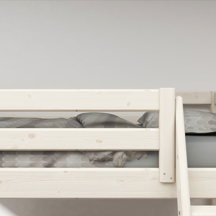 Flexa. Κρεβάτι ψηλό Classic με κεκλιμένη σκάλα - 210εκ - Λευκό ντεκαπέ