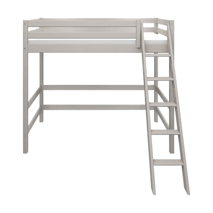 Flexa. Classic high bed with slanting ladder - 210cm - Grey washed