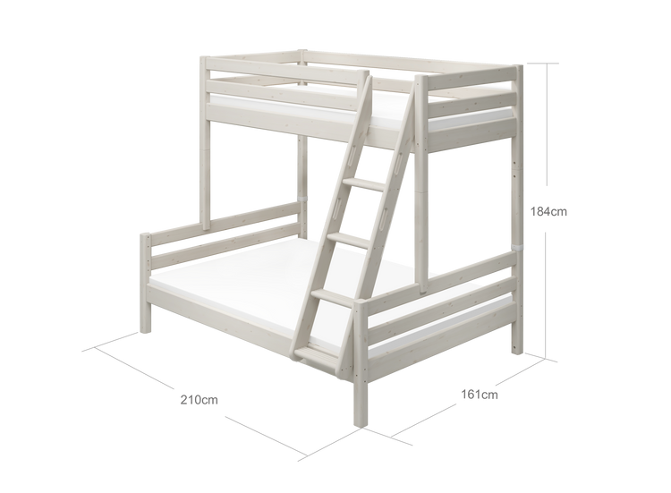 Flexa. Classic family bed - 210cm - White washed