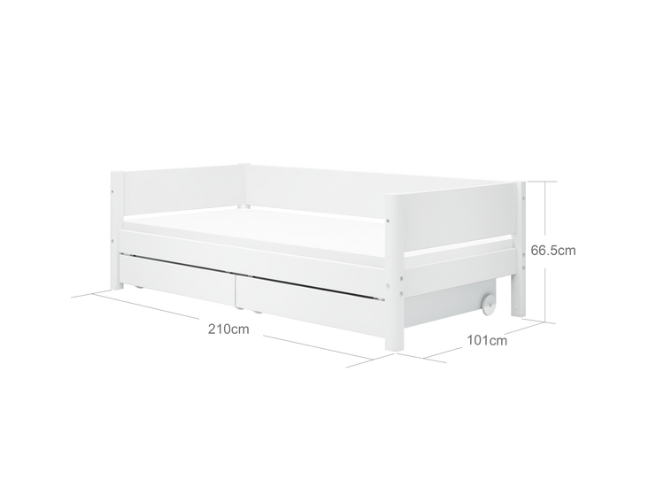 Flexa. White daybed with drawers - 210cm - White