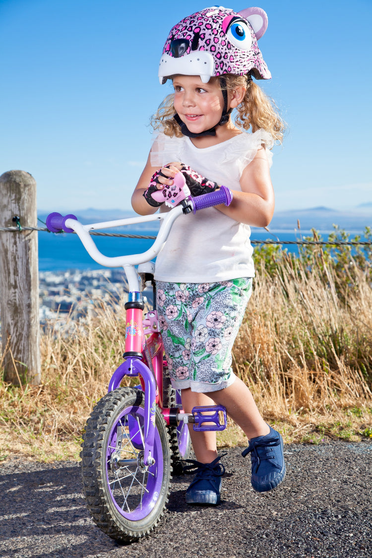 CRAZY SAFETY. Leopard Bicycle Helmet - Purple