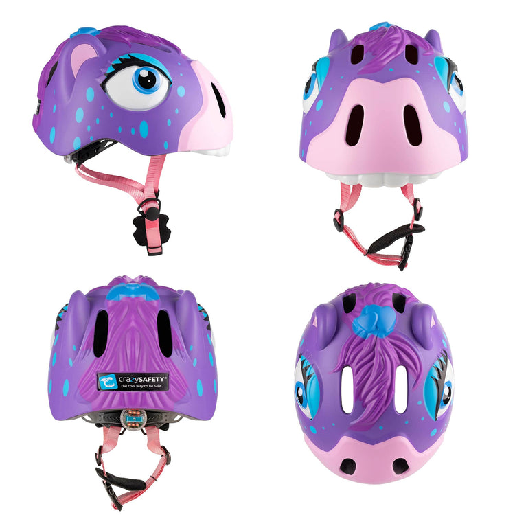 CRAZY SAFETY. Horse Bicycle Helmet - Purple