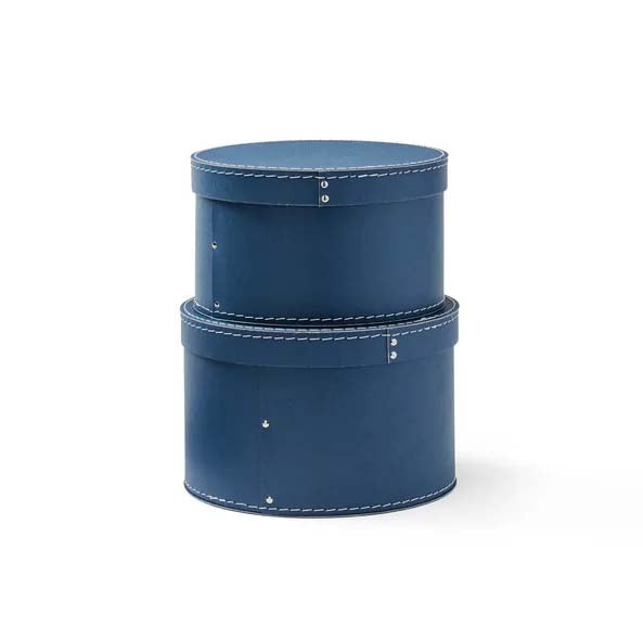 KIDS CONCEPT. Storage box round 2-set dark blue