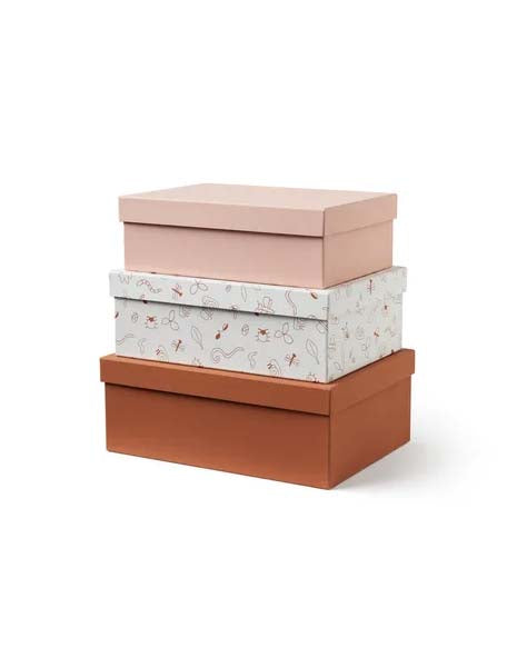 KIDS CONCEPT. Storage boxes 3 set pink