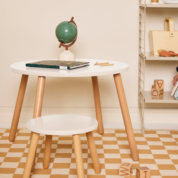 KIDS CONCEPT. Stool and table set White