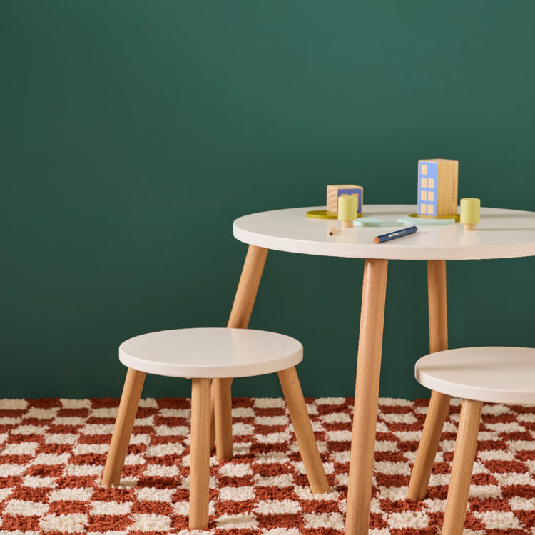 KIDS CONCEPT. Stool and table set White