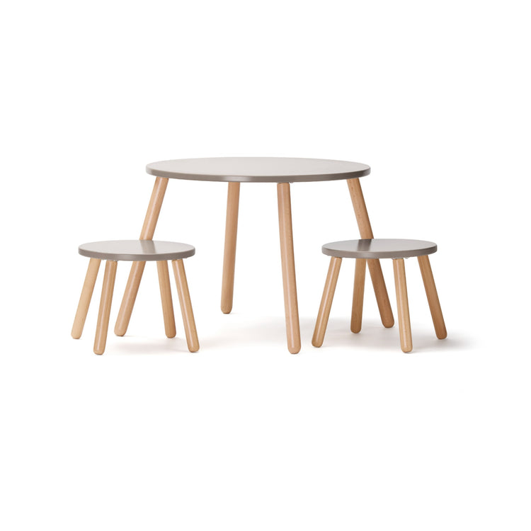 KIDS CONCEPT. Stool and table set light brown