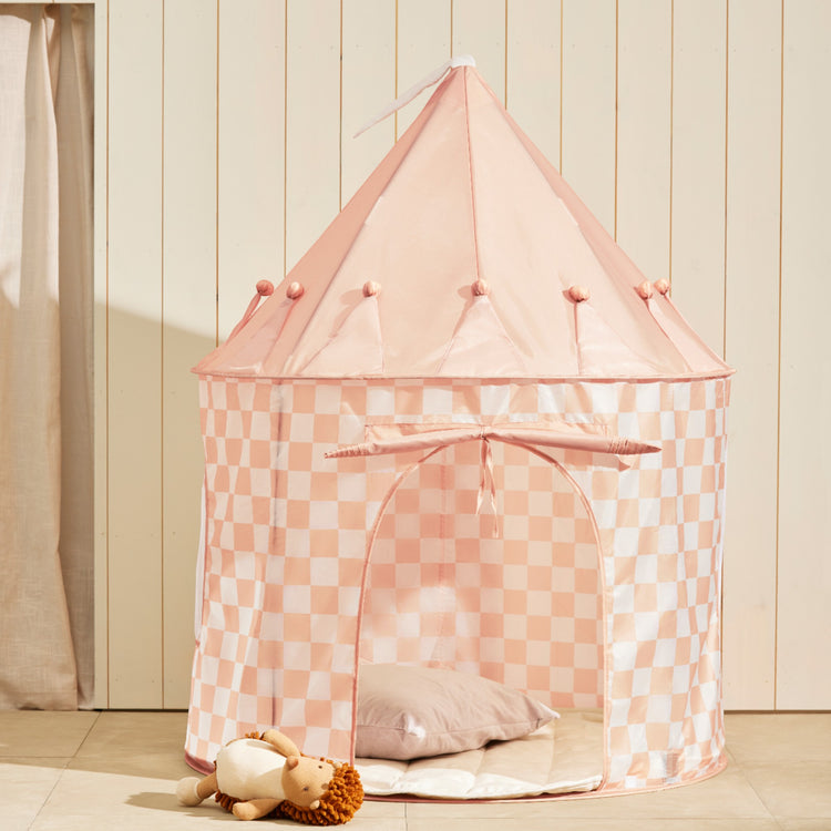 KIDS CONCEPT. Play tent check apricot STAR