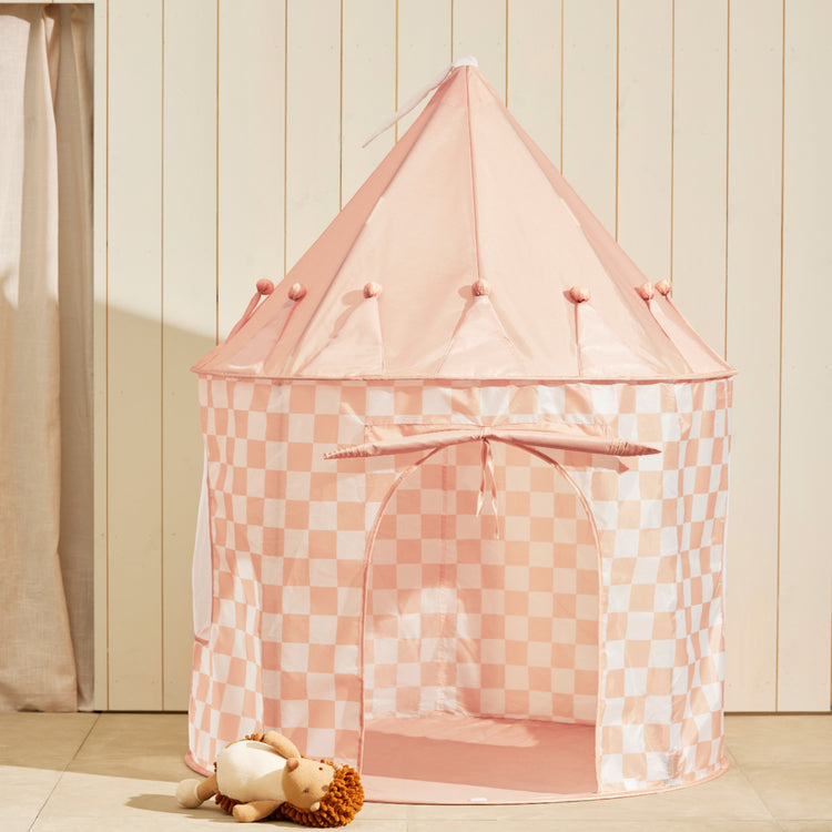 KIDS CONCEPT. Play tent check apricot STAR