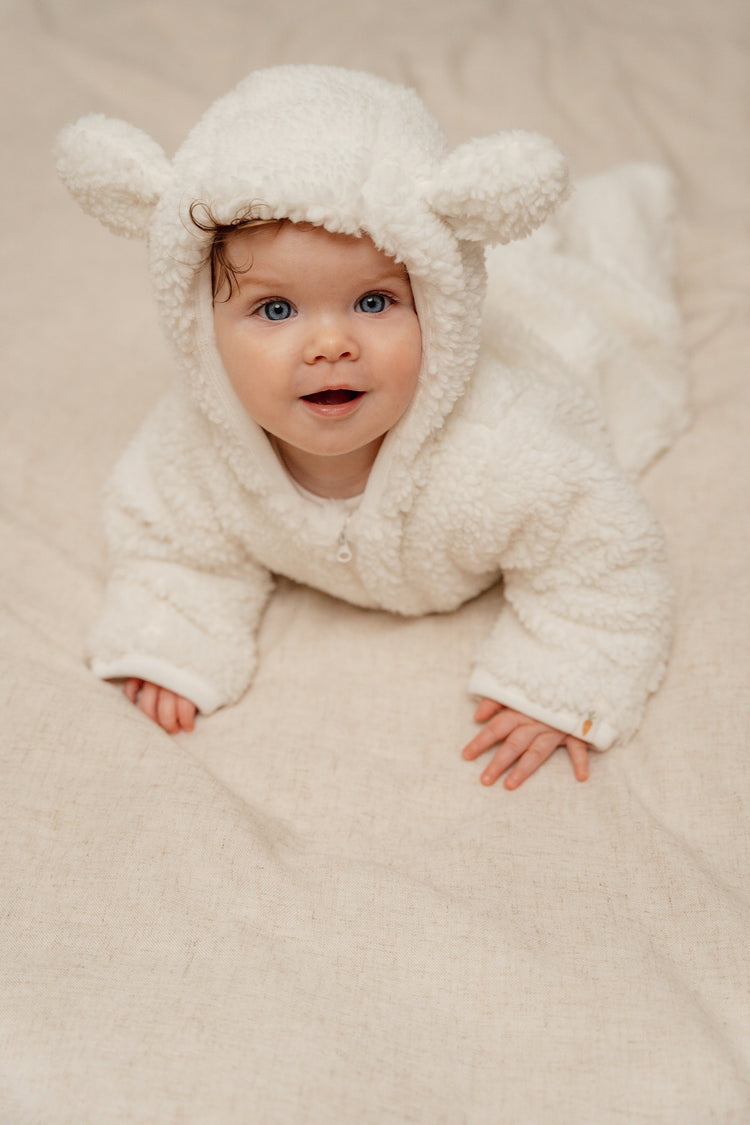 LITTLE DUTCH. Ολόσωμο φορμάκι εξόδου teddy Baby Bunny Off-White