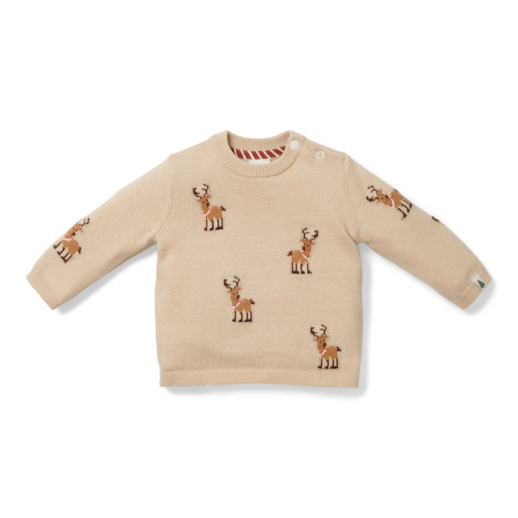 LITTLE DUTCH. Knitted Christmas sweater reindeers