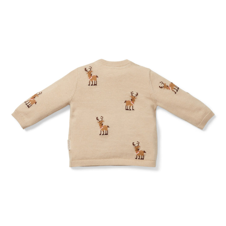 LITTLE DUTCH. Knitted Christmas sweater reindeers - 104