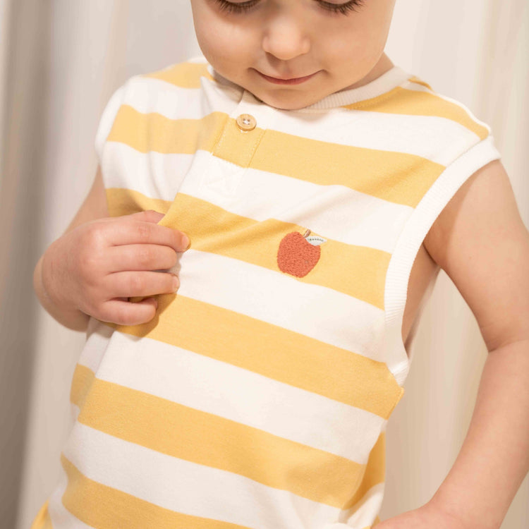 LITTLE DUTCH. Singlet Sunny Yellow Stripes