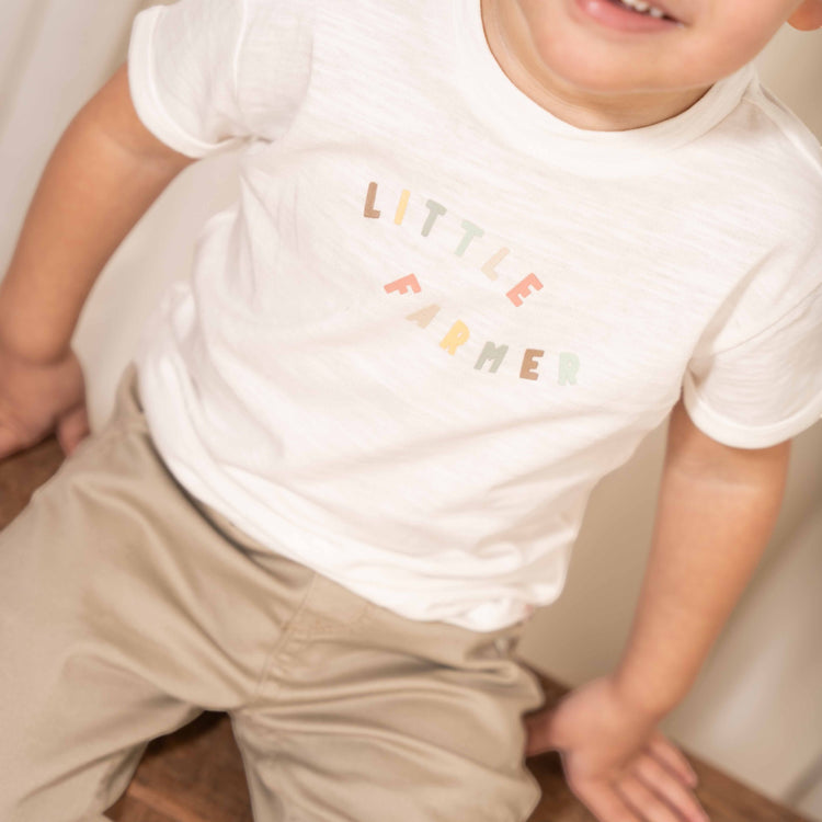 LITTLE DUTCH. T-shirt short sleeves Off White Little Farmer - 74