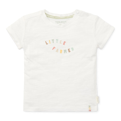 LITTLE DUTCH. Μπλουζάκι κοντομάνικο Off White Little Farmer - Νο 80