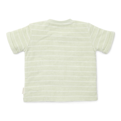 LITTLE DUTCH. Terry cloth T-shirt short sleeves terry cloth Farm Green Stripes - 92