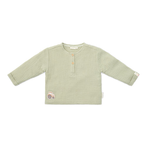 LITTLE DUTCH. Muslin shirt long sleeve Grass Green - 92