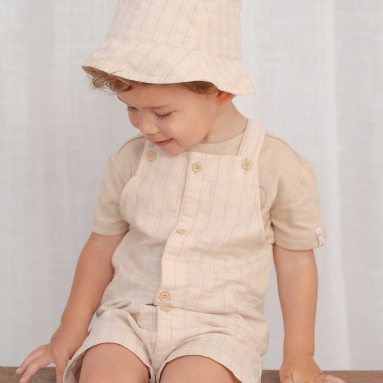 LITTLE DUTCH. Short dungarees Sand Stripes - 92