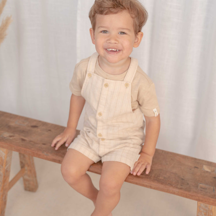 LITTLE DUTCH. Short dungarees Sand Stripes - 92