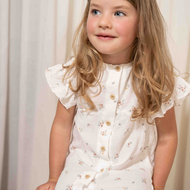 LITTLE DUTCH. Muslin dress short sleeves White Meadows - 74