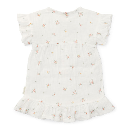 LITTLE DUTCH. Muslin dress short sleeves White Meadows - 80