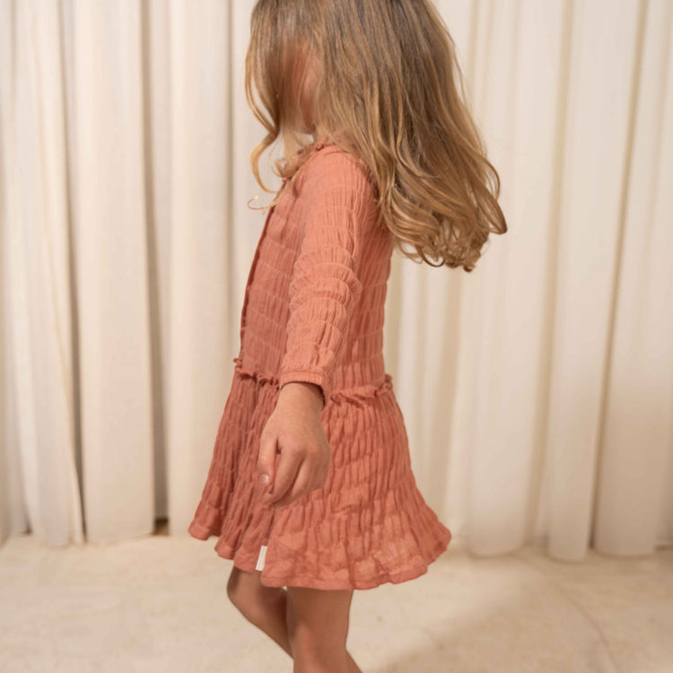 LITTLE DUTCH. Dress long sleeves Rose Pink - 98