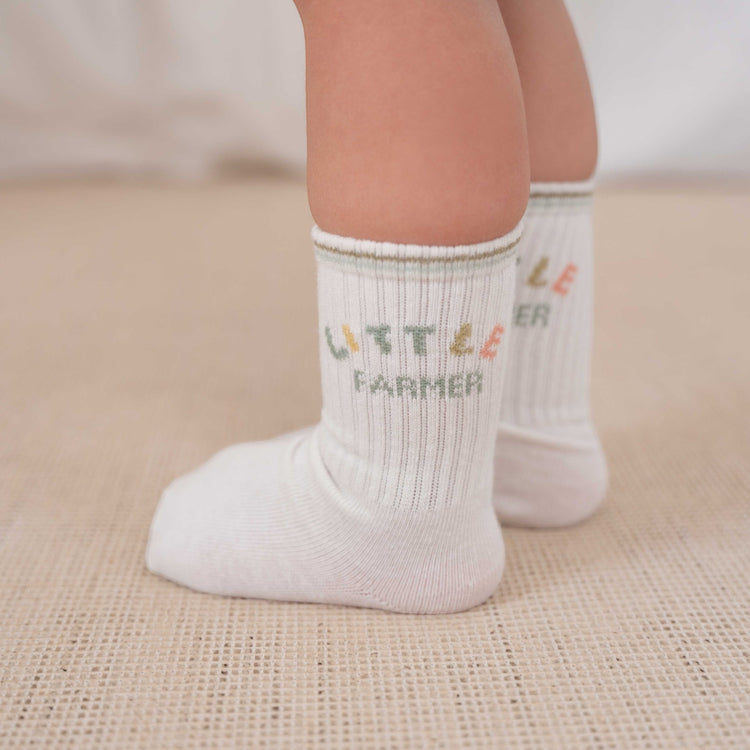 LITTLE DUTCH. Σετ 3 ζευγάρια κάλτσες Farm Green / Sunny Stripes / Little Farmer - Νο 17/19