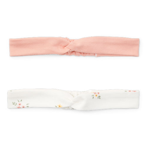 LITTLE DUTCH. Headbands set of 2 White Meadows / Flower Pink - size 1 (74/86)