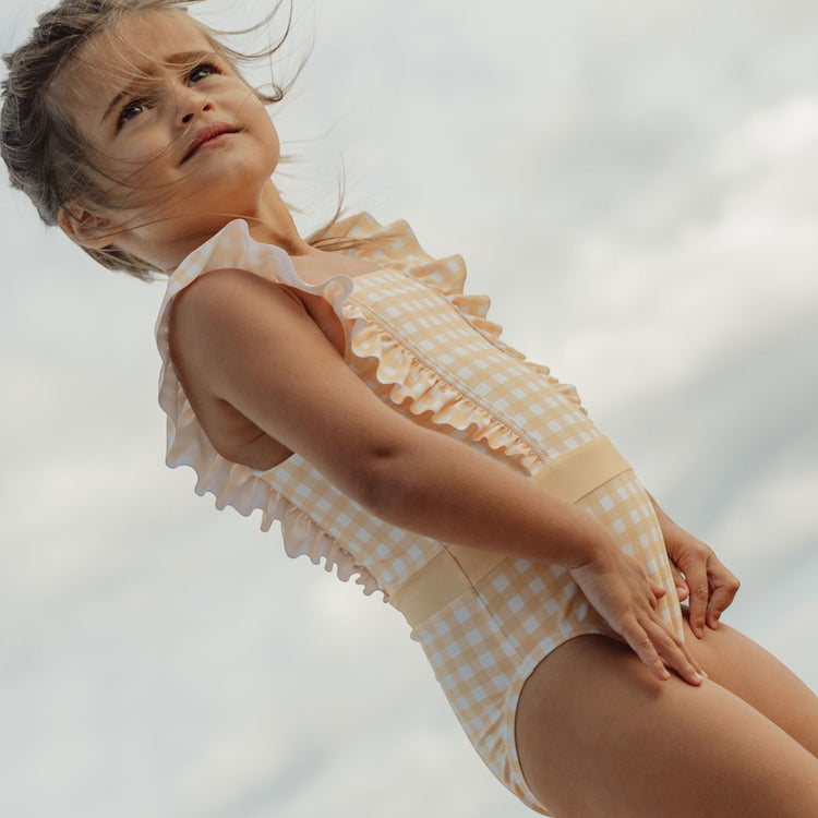 LITTLE DUTCH. Bathsuit volants Sunshine Checks