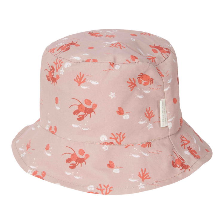 LITTLE DUTCH. Reversible sun hat Coral / Lobster Bay - size 2