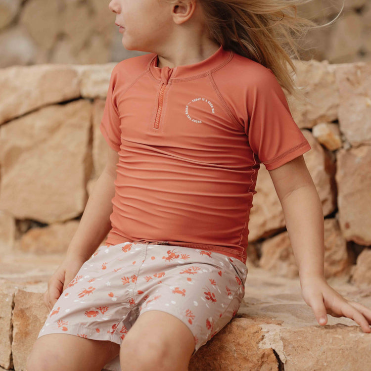 LITTLE DUTCH. Swim T-shirt short sleeves Coral - 62/68