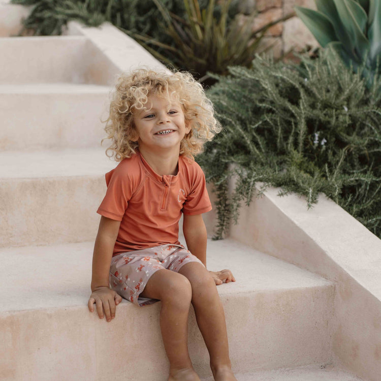 LITTLE DUTCH. Swim T-shirt short sleeves Coral - 62/68