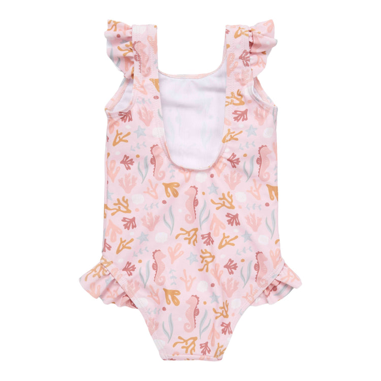 LITTLE DUTCH. Bathsuit ruffles Ocean Dreams Pink - 62/68