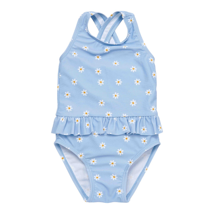 LITTLE DUTCH. Bathsuit volants Daisies Blue New - 62/68