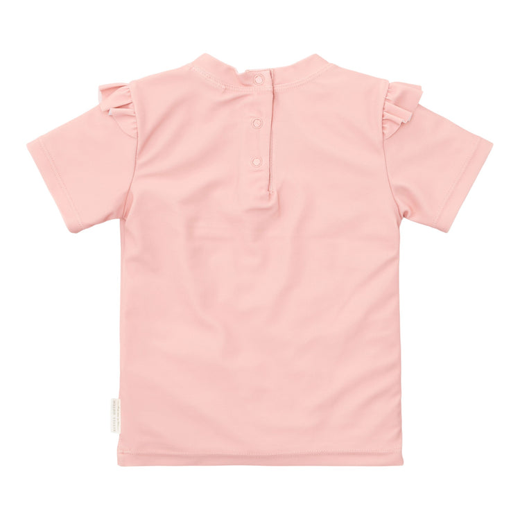 LITTLE DUTCH. Swim T-shirt short sleeves ruffles Seahorse Pink - 62/68