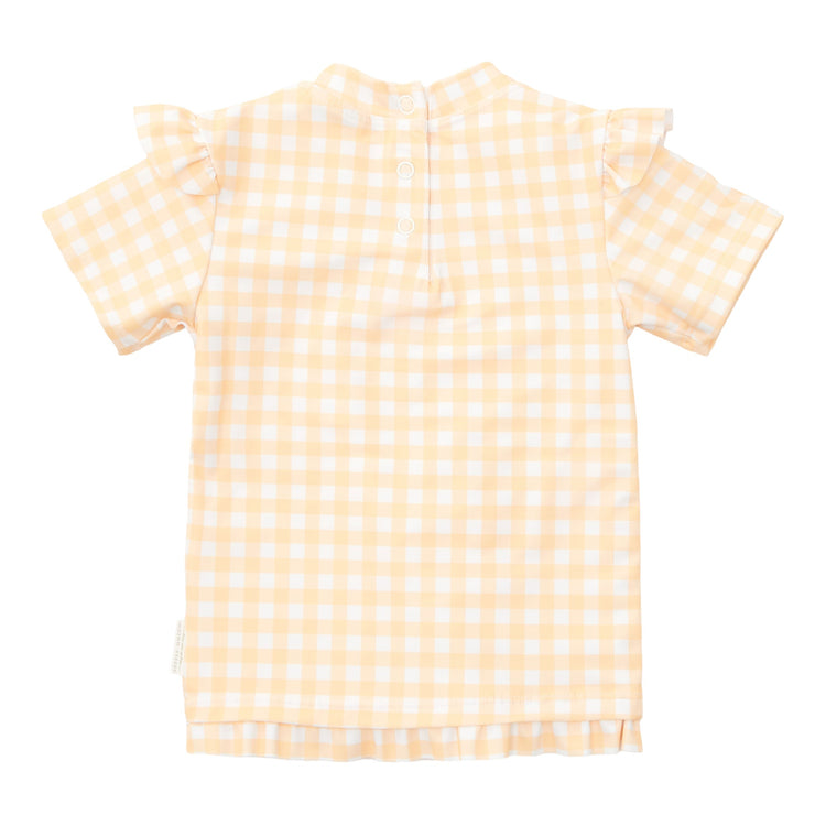 LITTLE DUTCH. Swim T-shirt short sleeves ruffles Sunshine Checks - 74/80