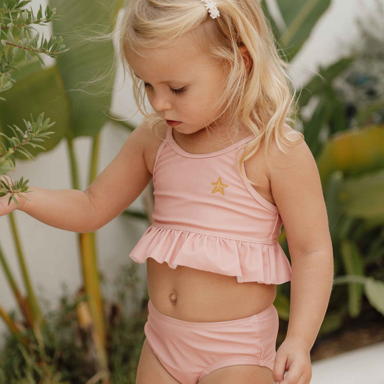 LITTLE DUTCH. Flounce bikini set Starfish Pink - 98/104