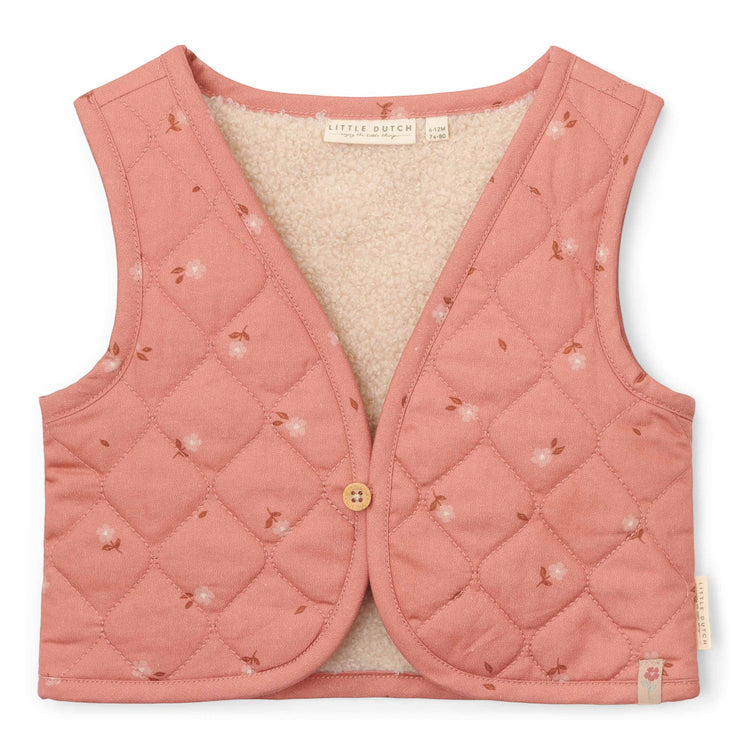 LITTLE DUTCH. Reversible waistcoat Sand / Warm Rose Blooming Flower