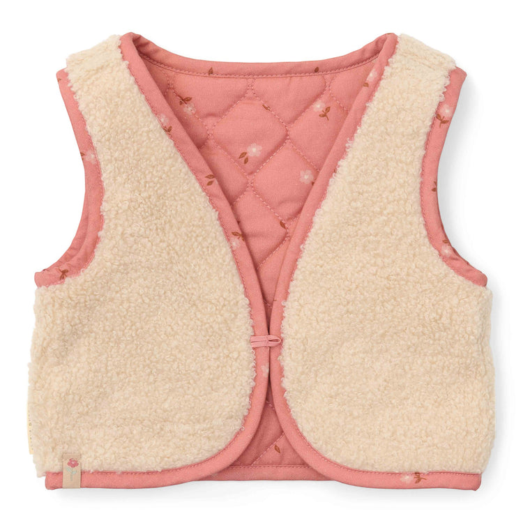 LITTLE DUTCH. Reversible waistcoat Sand / Warm Rose Blooming Flower