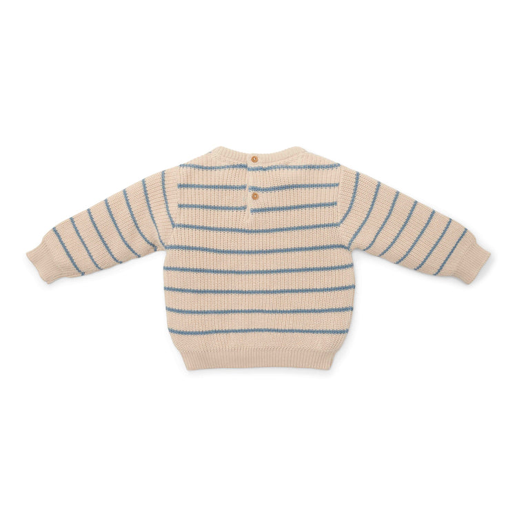 LITTLE DUTCH. Knitted sweater Ice blue stripe - 74